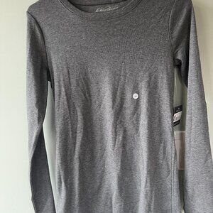 Eddie Bauer NWT Long Sleeve Light Grey Shirt